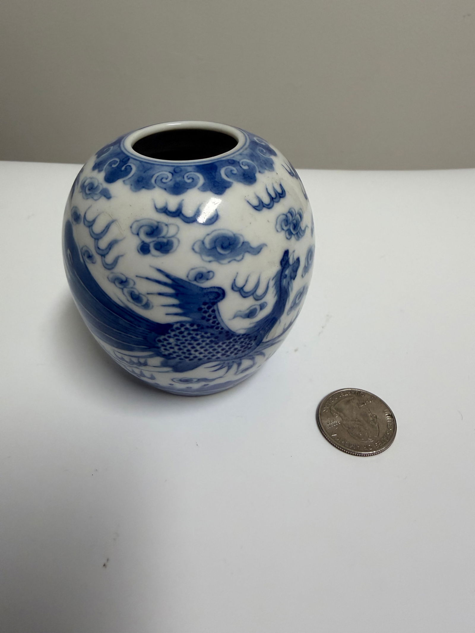 Blue And White Dragon & Phoenix Water Pot (1 of 8)