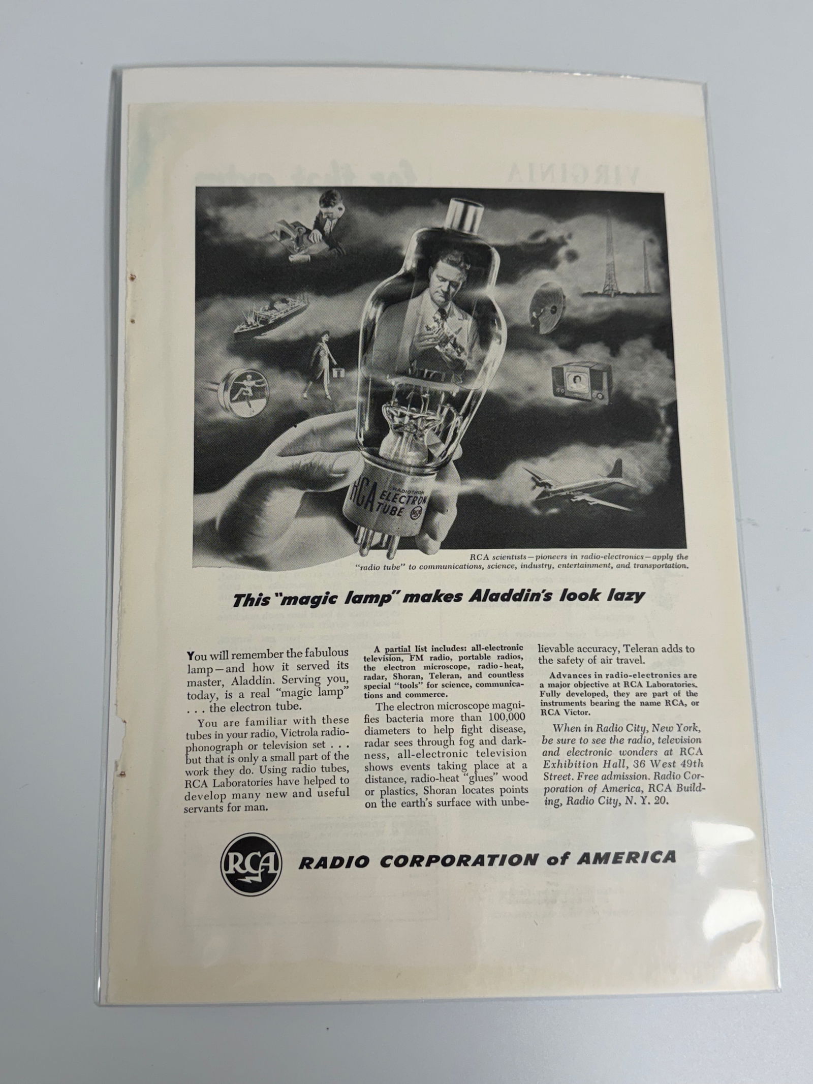 Vintage RCA Electron Tube Ad 20C: Dimension: / , please note Due to manual measurement, dimensions may vary. Condition: Good used condition, please note buyers are obligated to come to the site to inspect the condition and details of