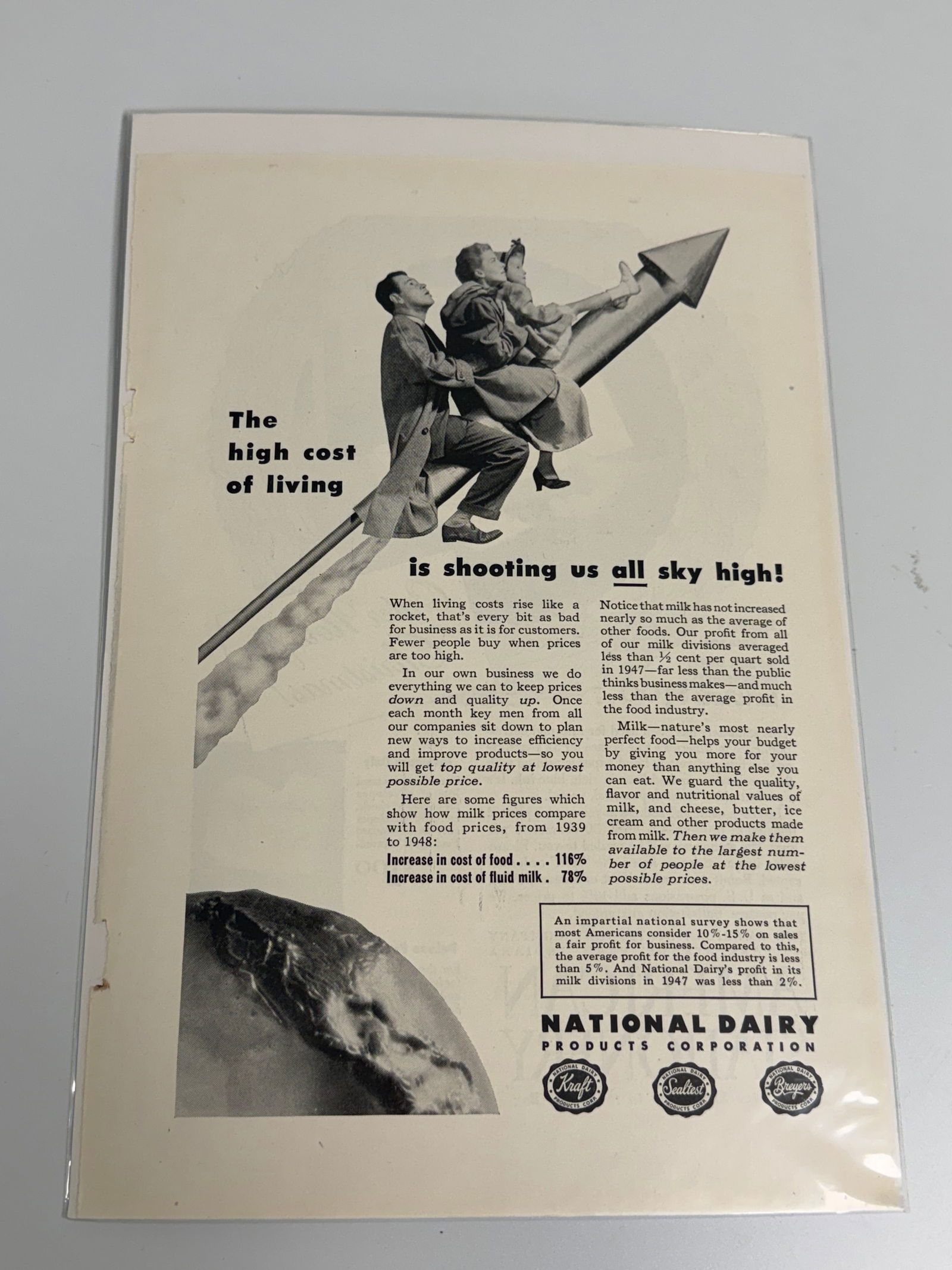 Vintage National Dairy Ad: Dimension: / , please note Due to manual measurement, dimensions may vary. Condition: Good used condition, please note buyers are obligated to come to the site to inspect the condition and details of