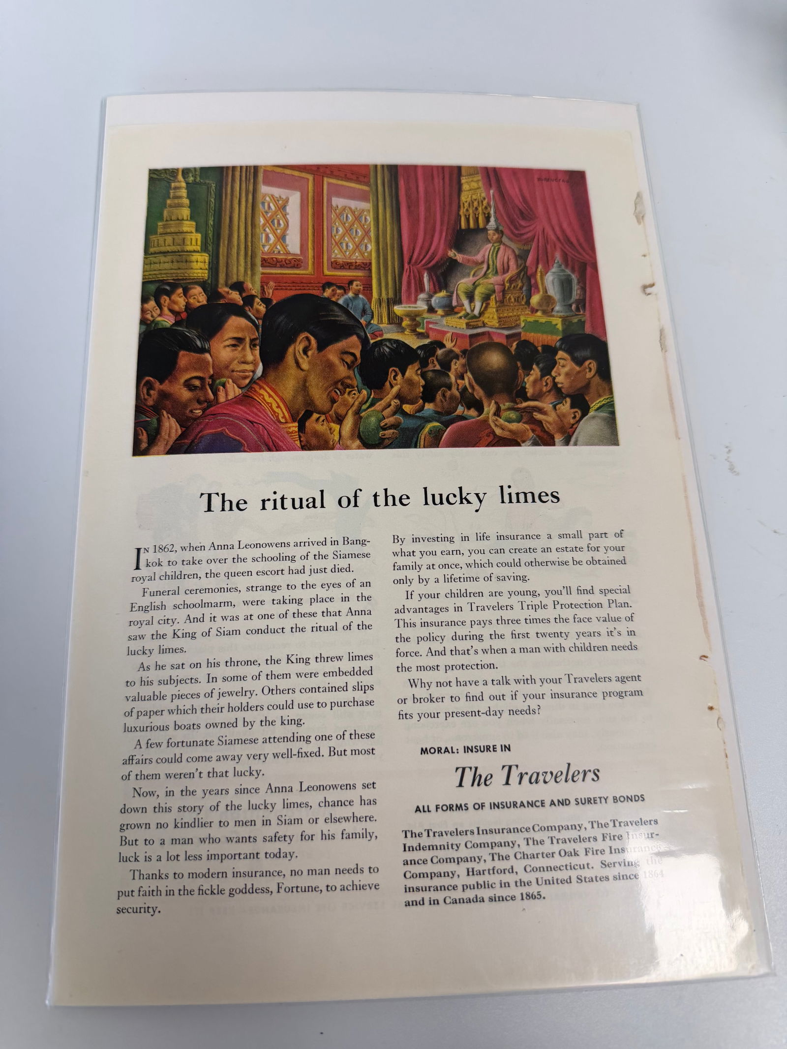 Vintage the travelers ad: Dimension: / , please note Due to manual measurement, dimensions may vary. Condition: Good used condition, please note buyers are obligated to come to the site to inspect the condition and details of