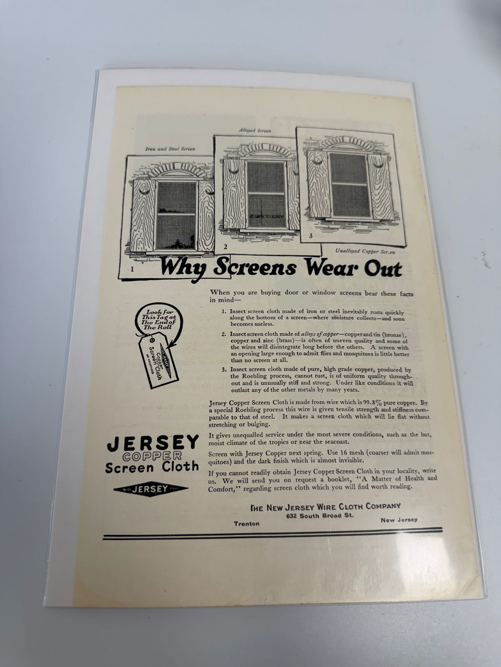 Vintage jersey copper ad: Dimension: / , please note Due to manual measurement, dimensions may vary. Condition: Good used condition, please note buyers are obligated to come to the site to inspect the condition and details of