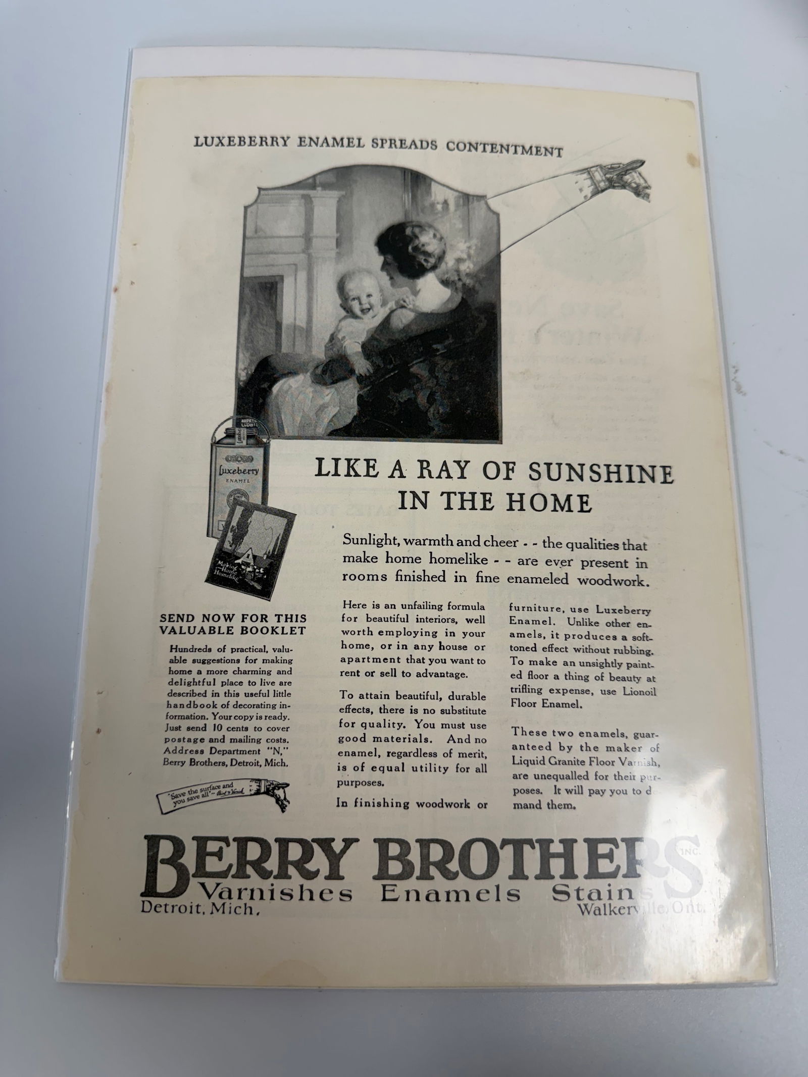 Vintage berry brothers ad: Dimension: / , please note Due to manual measurement, dimensions may vary. Condition: Good used condition, please note buyers are obligated to come to the site to inspect the condition and details of