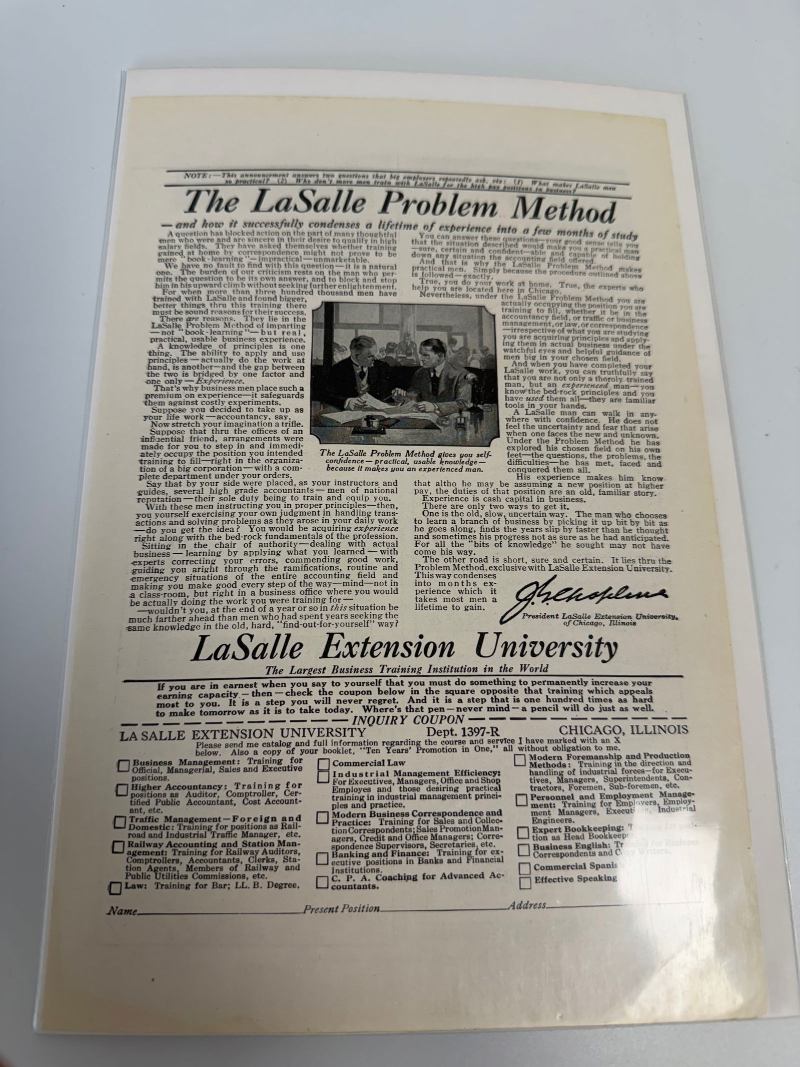 vintage lasalle university ad: Dimension: / , please note Due to manual measurement, dimensions may vary. Condition: Good used condition, please note buyers are obligated to come to the site to inspect the condition and details of
