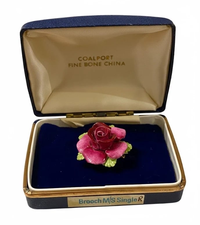 Vintage Coalport Fine Bone China Floral Brooch (1 of 2)