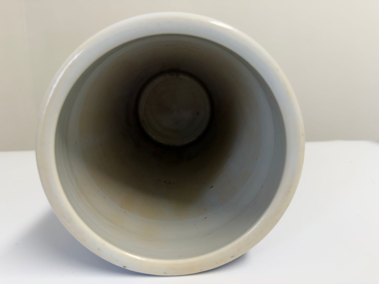 Chinese blue and white red bats porcelain vase China hat stand - 10