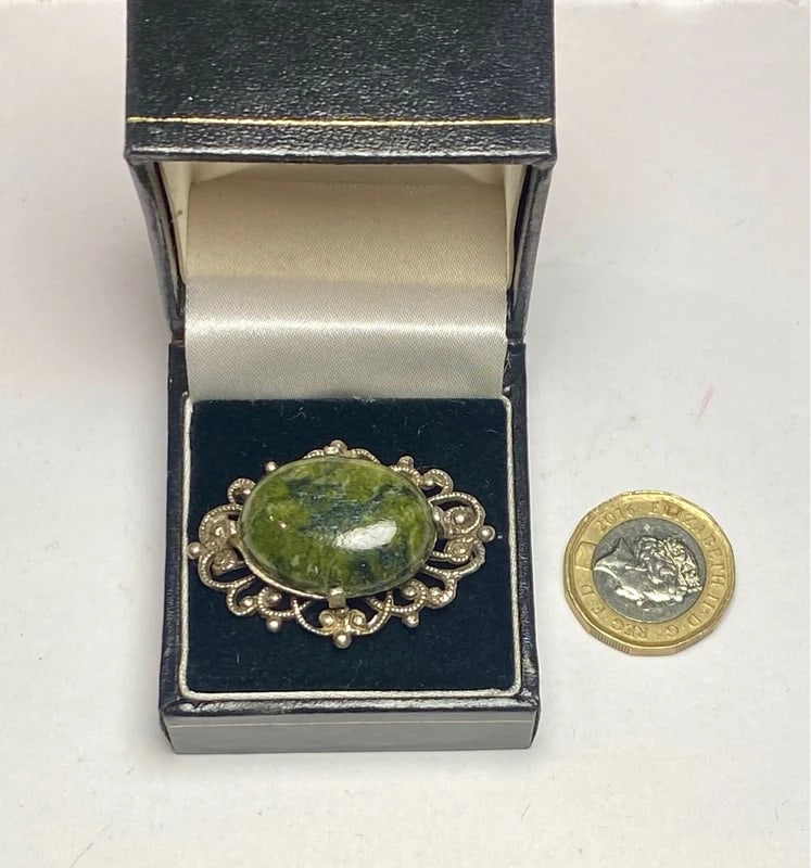 Vintage Signed Miracle Brooch with Vintage Box: Dimension: 8 inches/ 20 cm, please note Due to manual measurement, dimensions may vary. Condition: Good used condition, please note buyers are obligated to come to the site to inspect the condition an