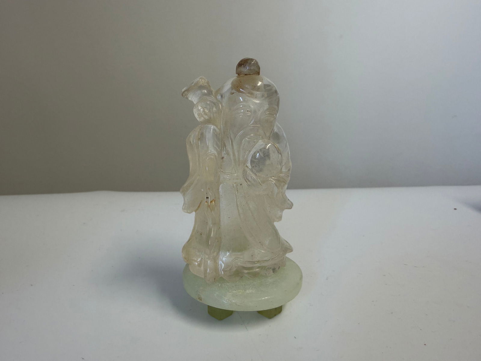 Crystal Sculpture of an Elderly Man: Dimension: 3.2 inch / 8.1 cm , please note Due to manual measurement, dimensions may vary. Condition: Good used condition, please note buyers are obligated to come to the site to inspect the