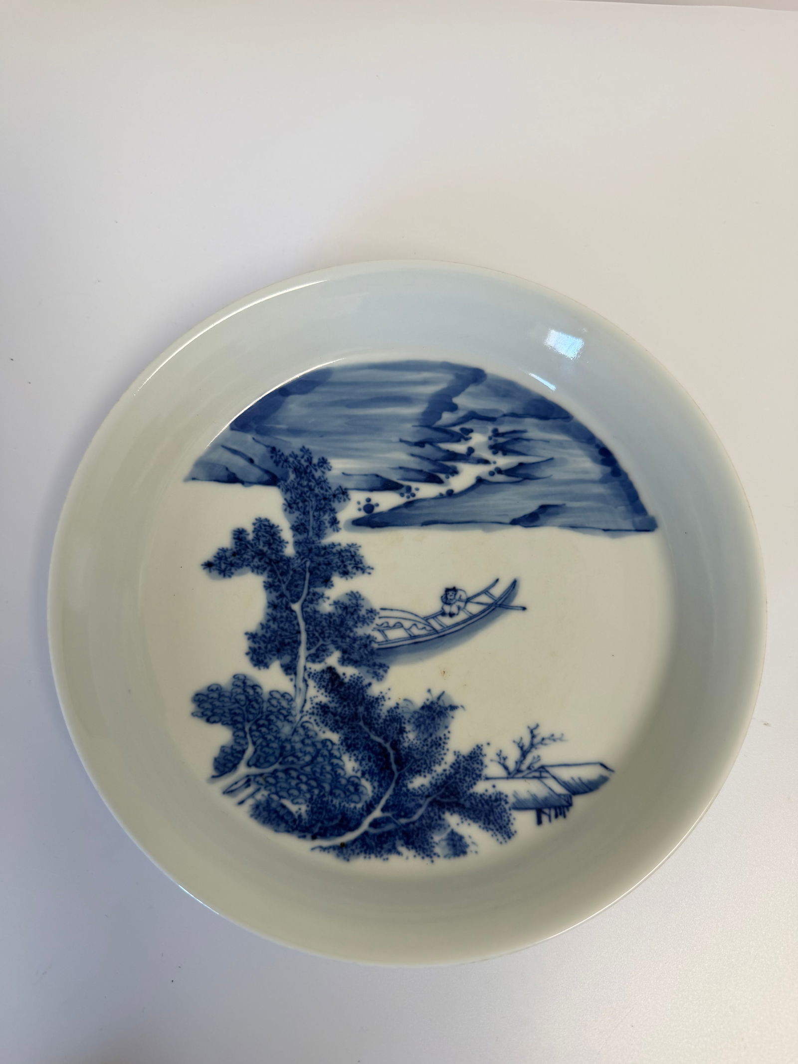 Chinese blue and white porcelain landscape plate mark: Dimension: 6.7 inch / 17.2 cm , please note Due to manual measurement, dimensions may vary. Condition: Good used condition, please note buyers are obligated to come to the site to inspect the