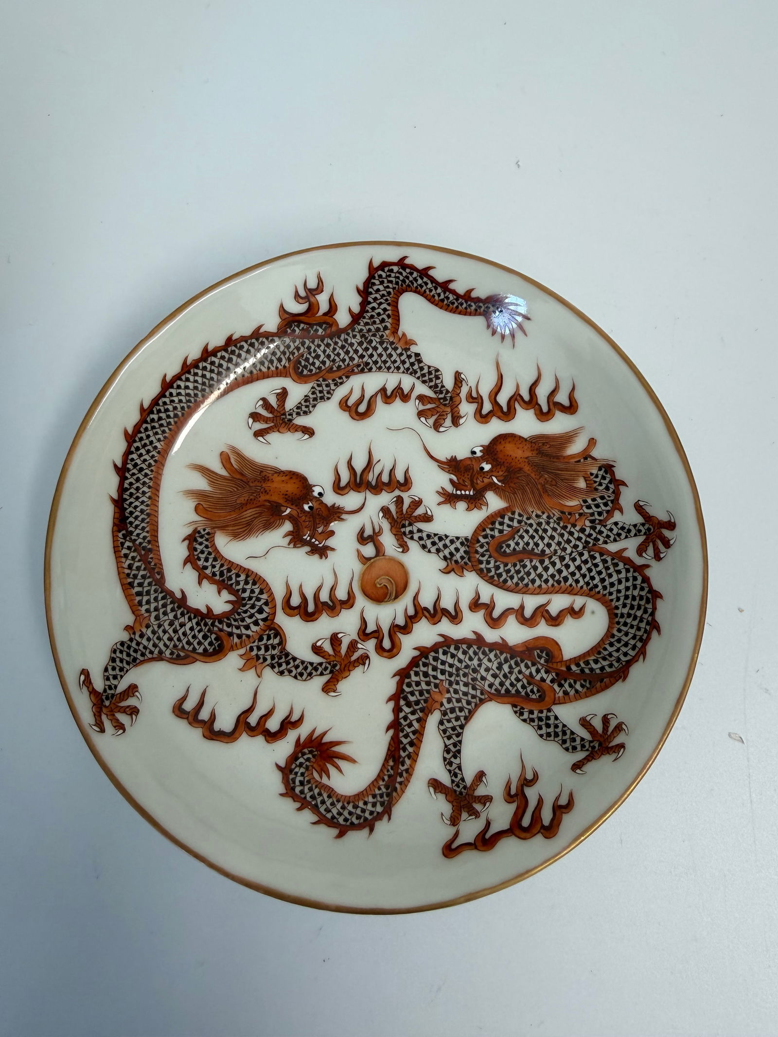 Chinese famiille rose dragons China porcelain plate mark (1 of 5)