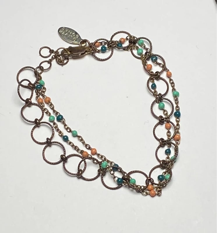 Oliver Bonas Beaded Multi-Strand Bracelet: Dimension: / , please note Due to manual measurement, dimensions may vary. Condition: Good used condition, please note buyers are obligated to come to the site to inspect the condition and details