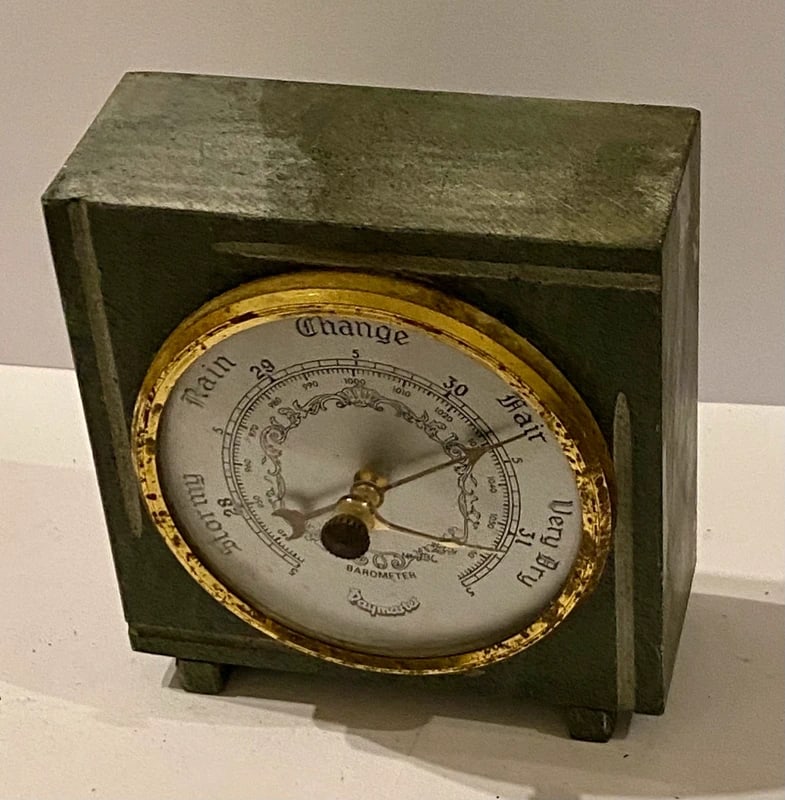 Vintage Green Slate Desk Barometer - Handmade in England: Dimension: 5 inches, please note Due to manual measurement, dimensions may vary. Condition: Good used condition, please note buyers are obligated to come to the site to inspect the condition and
