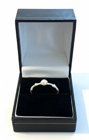 Sterling Silver Twig Ring with Pearl