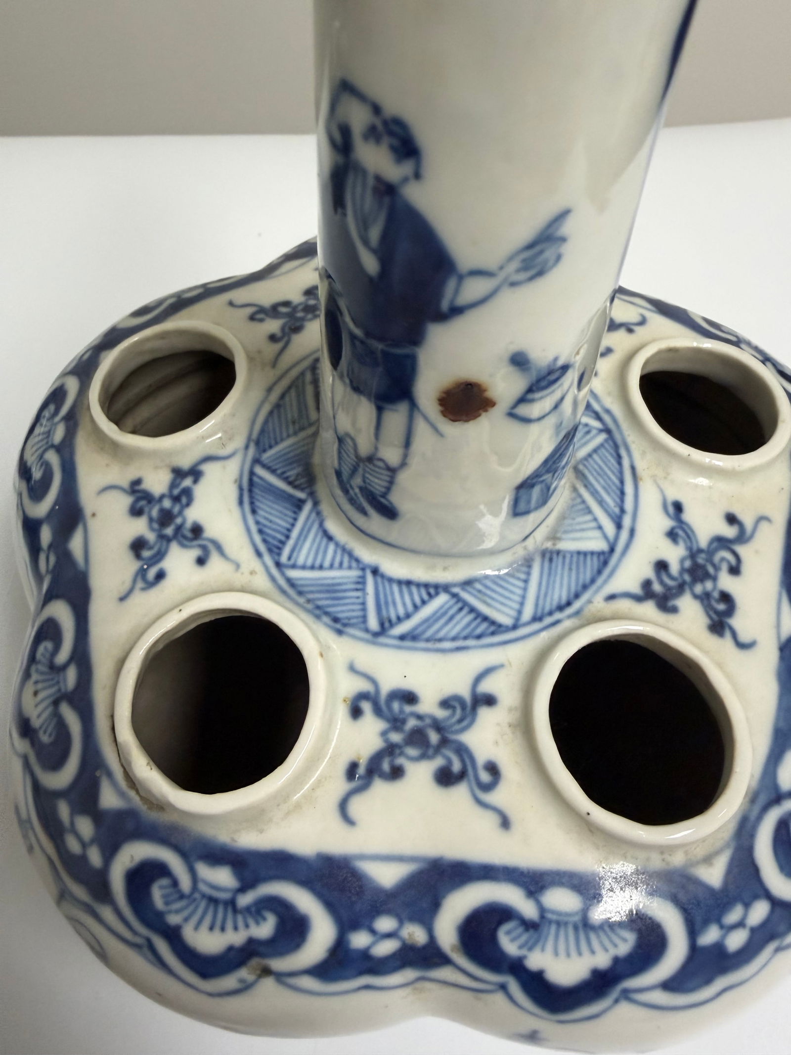 Set of 2 Chinese blue and white flowers vases - 5