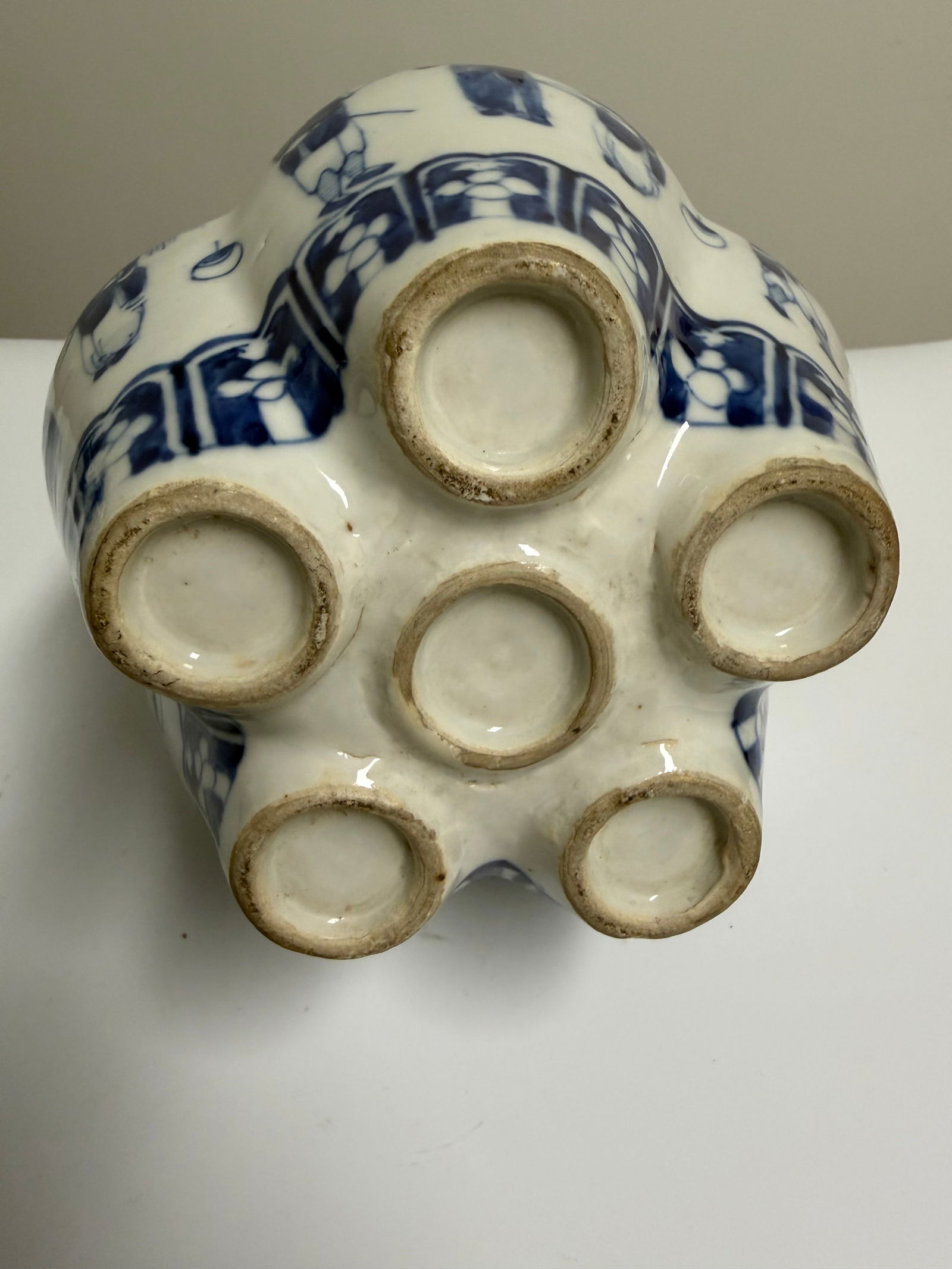 Set of 2 Chinese blue and white flowers vases - 6