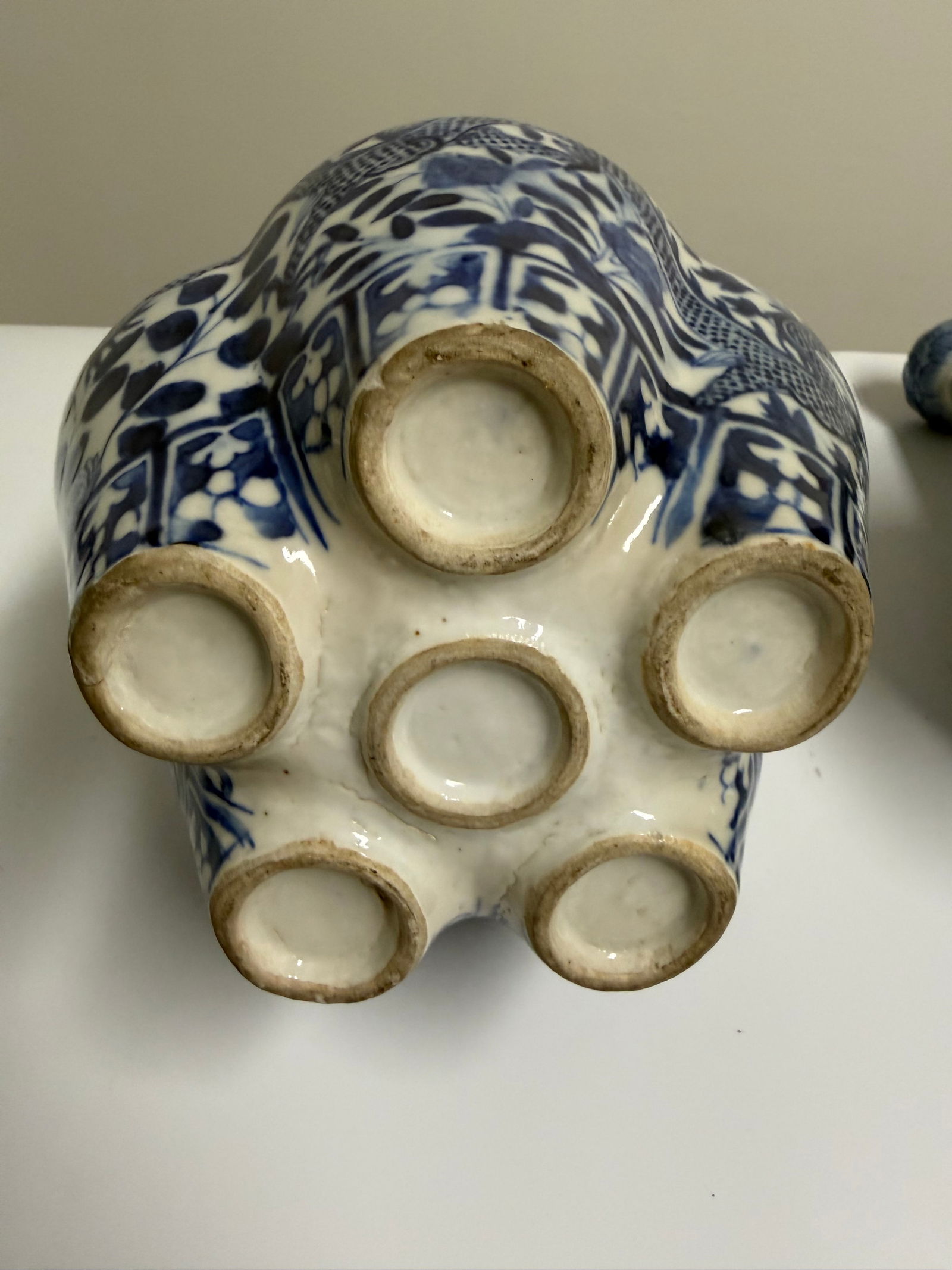 Set of 2 Chinese blue and white flowers vases - 9