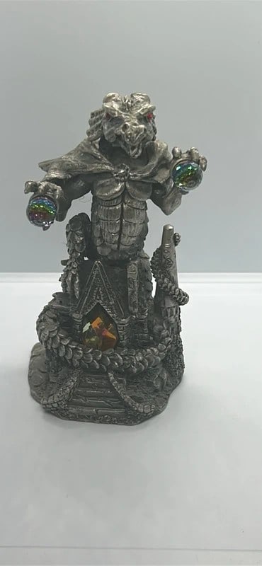Myth & Magic Pewter and Swarovski 1995: Dimension: 3.5 in , please note Due to manual measurement, dimensions may vary. Condition: Good used condition, please note buyers are obligated to come to the site to inspect the condition and detail