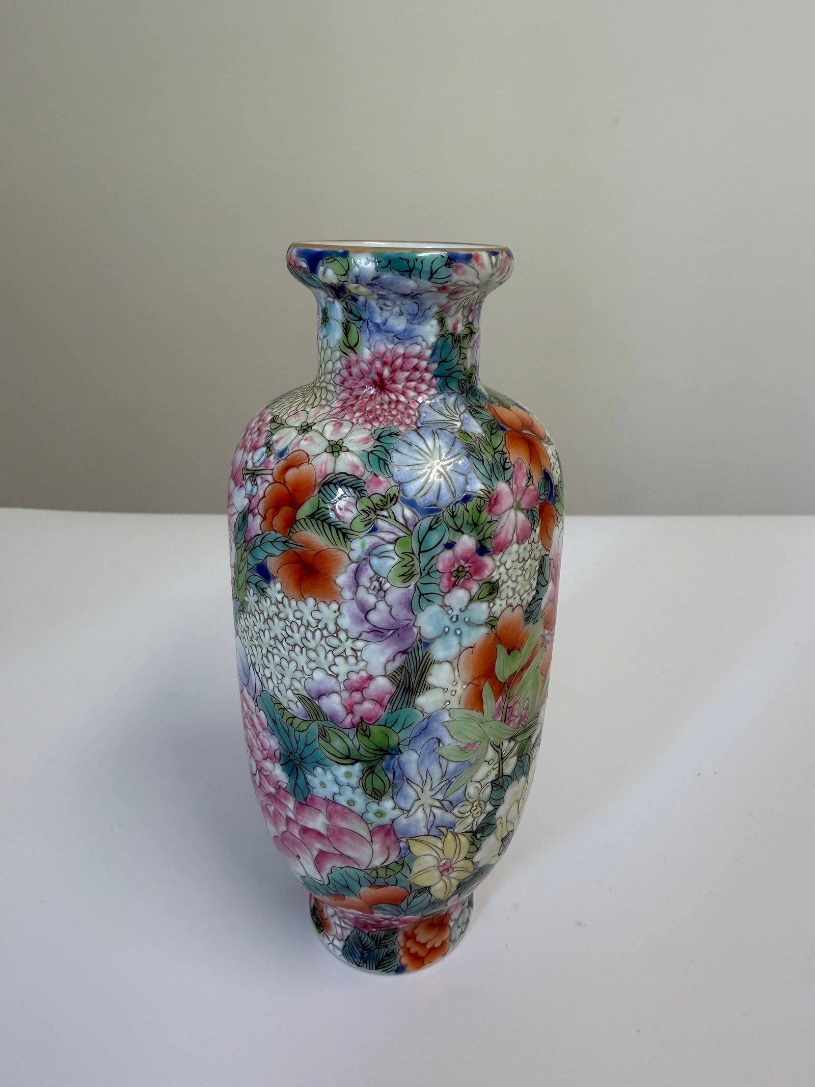 Chinese Enameled famille rose kinds of flowers porcelain China vase blue and white mark (1 of 10)