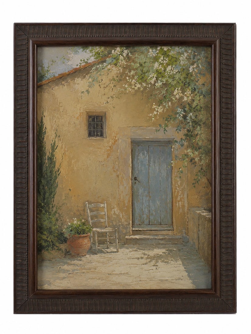 OIL PAINTING house Framed: Dimension: 16x20 inch, please note Due to manual measurement, dimensions may vary. Condition: Good used condition, please note buyers are obligated to come to the site to inspect the condition and