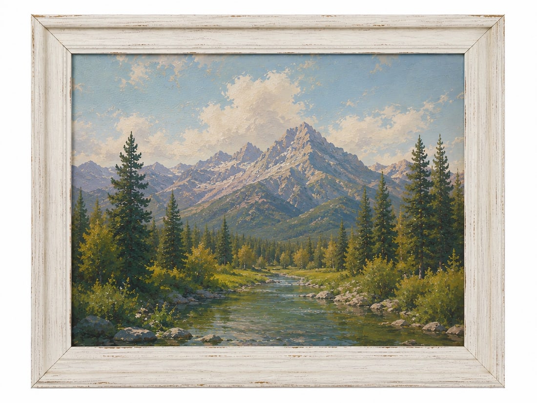 Vintage OIL PAINTING landscape Framed Snow mountain: Dimension: 11.5x15 inch, please note Due to manual measurement, dimensions may vary. Condition: Good used condition, please note buyers are obligated to come to the site to inspect the condition and
