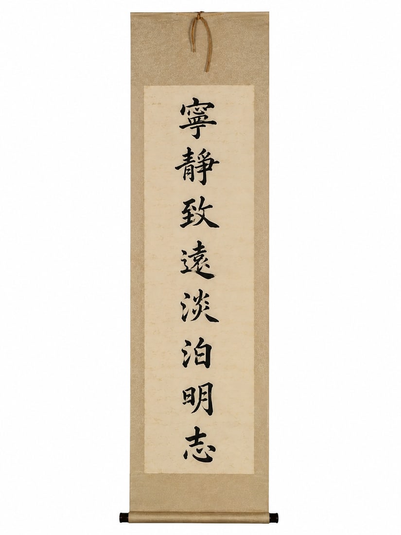 VINTAGE CHINESE CALLIGRAPHY LONG SCROLL: Dimension: 38x12 inch, please note Due to manual measurement, dimensions may vary. Condition: Good used condition, please note buyers are obligated to come to the site to inspect the condition and