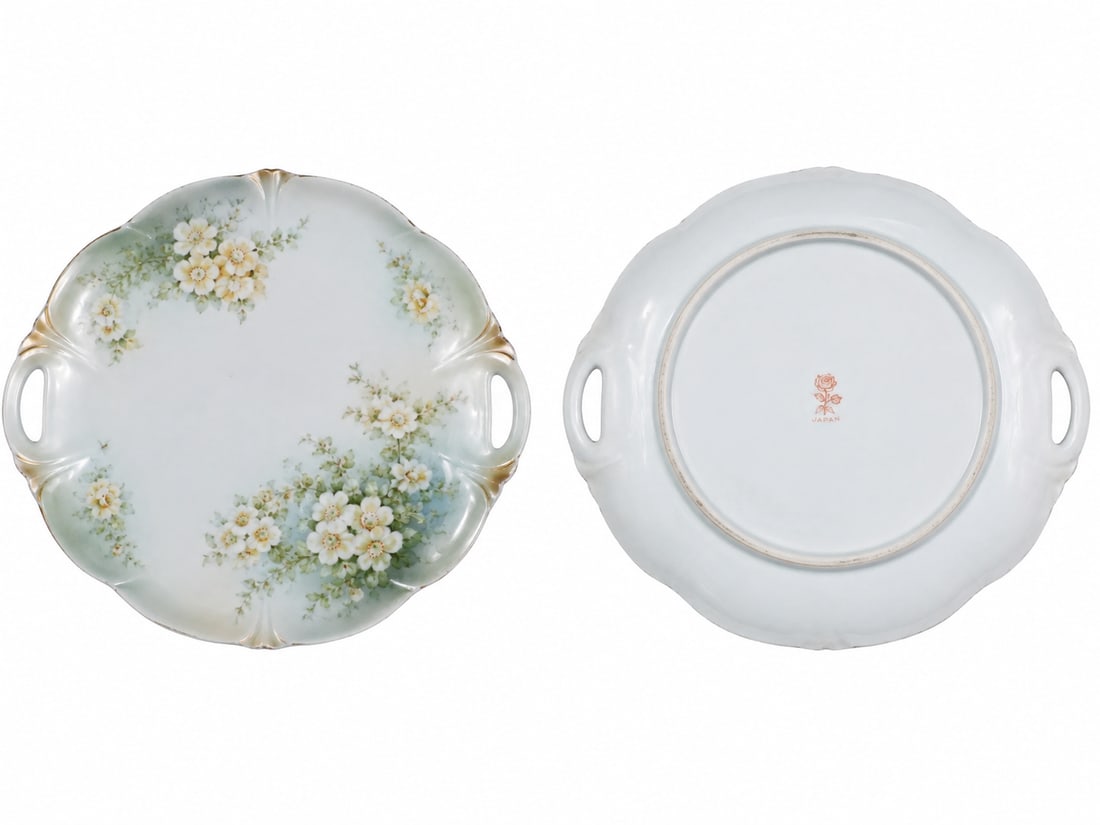 VINTAGE GERMAN PORCELAIN FLOWERS PLATE: Dimension: 9 inch, please note Due to manual measurement, dimensions may vary. , please note buyers are obligated to come to the site to inspect the condition and details of the item. condition