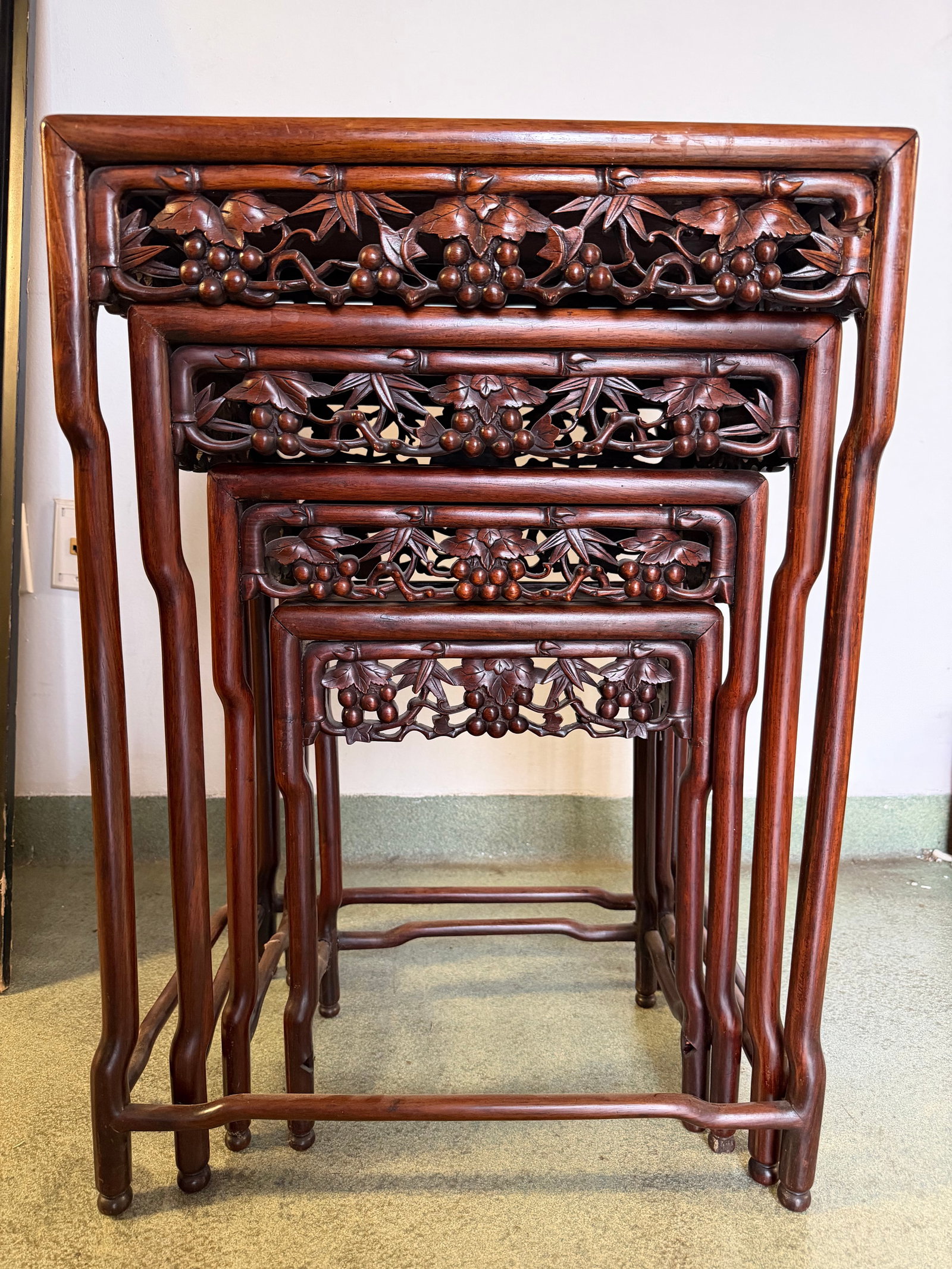 Set of 4 Antique Chinese rosewood tables (1 of 2)