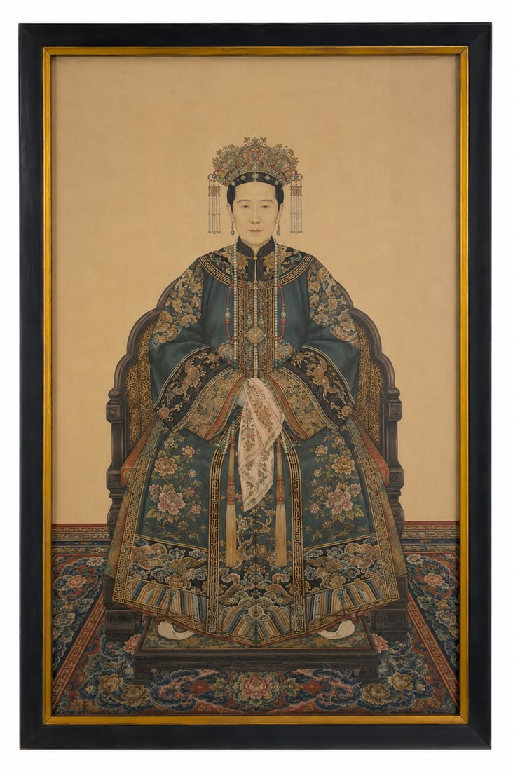 Chinese Self-Portrait of an Ancestor 110#: Dimension: 26x53 inch, please note Due to manual measurement, dimensions may vary. , please note buyers are obligated to come to the site to inspect the condition and details of the item. condition re