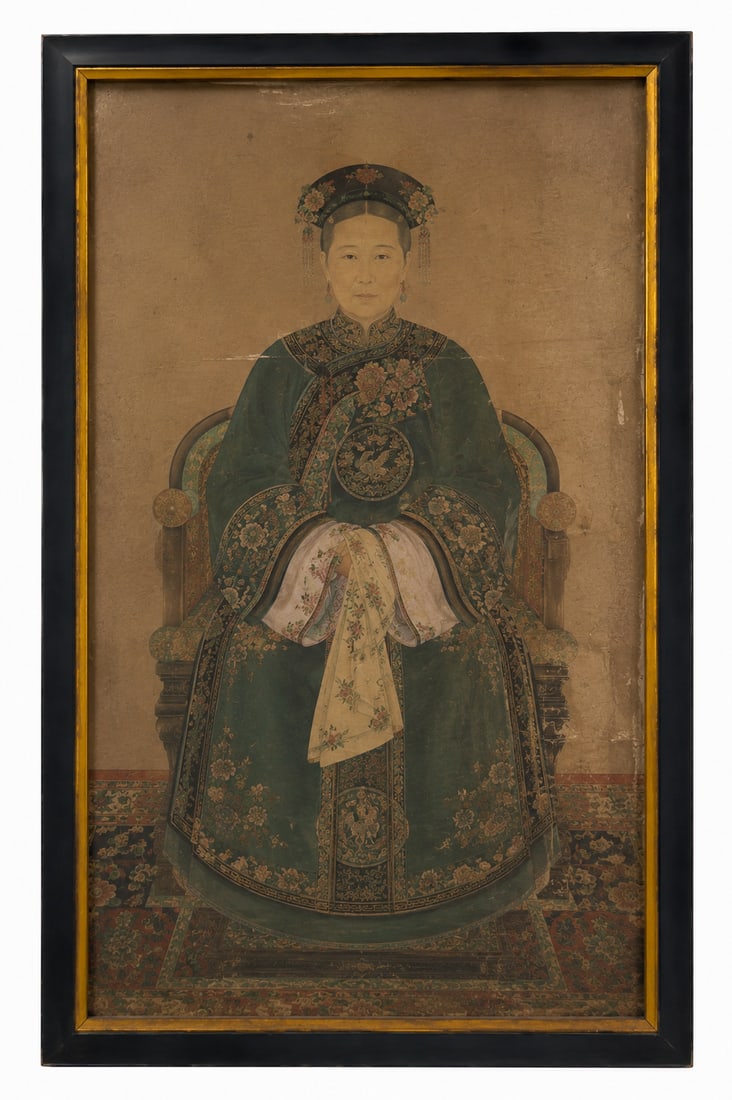 Chinese Self-Portrait of an Ancestor 111#: Dimension: 26x53 inch, please note Due to manual measurement, dimensions may vary. , please note buyers are obligated to come to the site to inspect the condition and details of the item. condition re