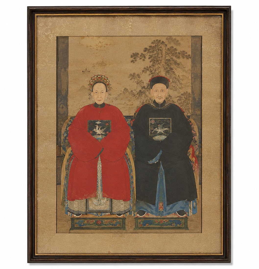 Chinese Self-Portrait of an Ancestor 112#: Dimension: 33x13 inch, please note Due to manual measurement, dimensions may vary. , please note buyers are obligated to come to the site to inspect the condition and details of the item. condition re