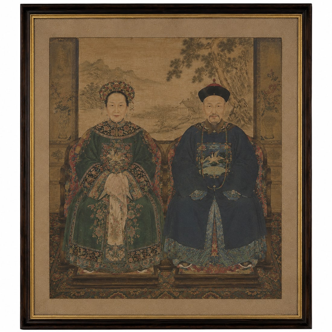 Chinese Self-Portrait of an Ancestor 115#: Dimension: 26x53 inch, please note Due to manual measurement, dimensions may vary. , please note buyers are obligated to come to the site to inspect the condition and details of the item. condition re