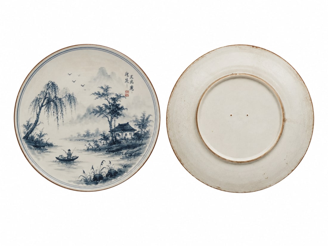 LARGE JAPANESE BLUE AND WHITE PLATE (1 of 1)