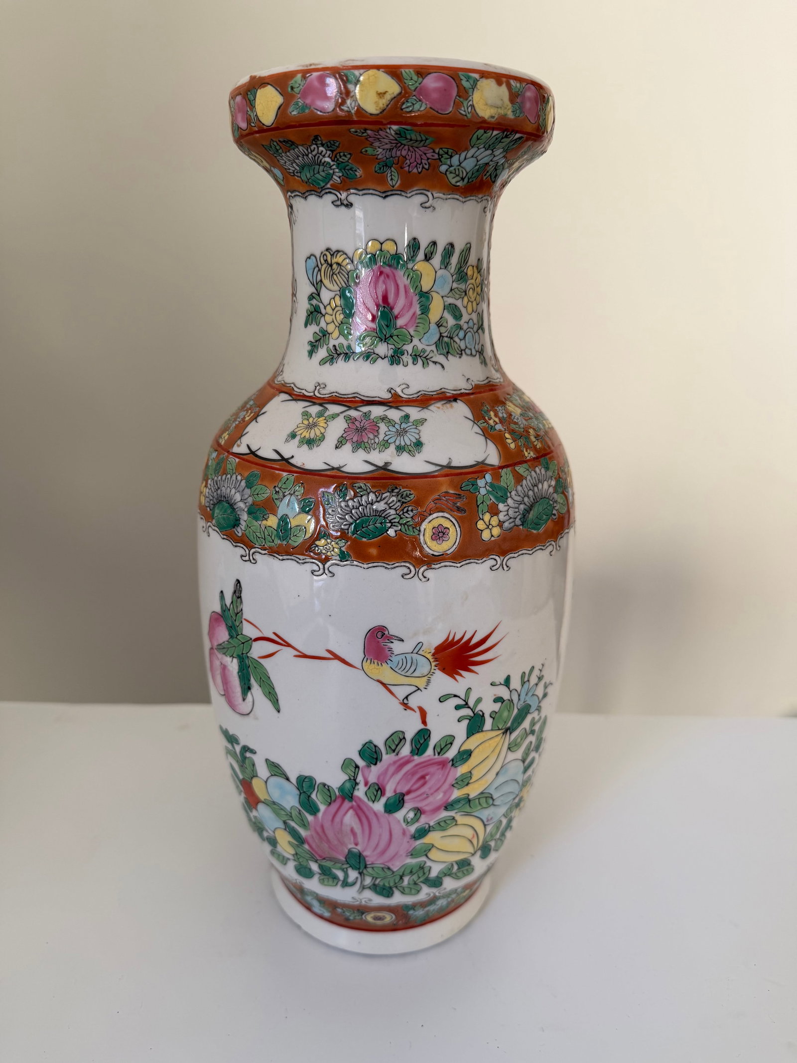 Vintage HONGKONG figures vase: Dimension: 14 inch, please note Due to manual measurement, dimensions may vary. , please note buyers are obligated to come to the site to inspect the condition and details of the item. condition