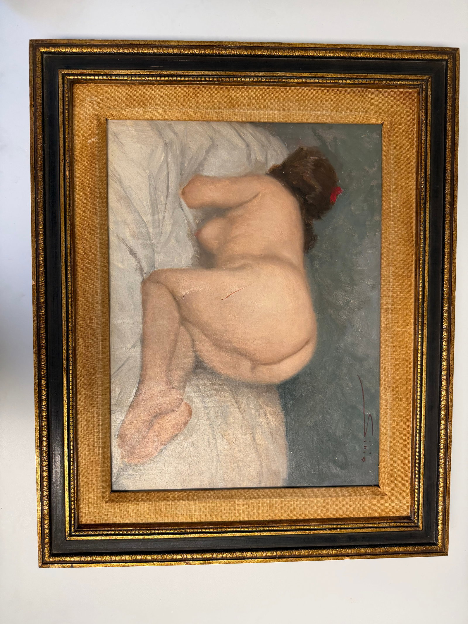 Vintage Women oil painting framed: Dimension: 21x17 inch, please note Due to manual measurement, dimensions may vary. , please note buyers are obligated to come to the site to inspect the condition and details of the item. condition re