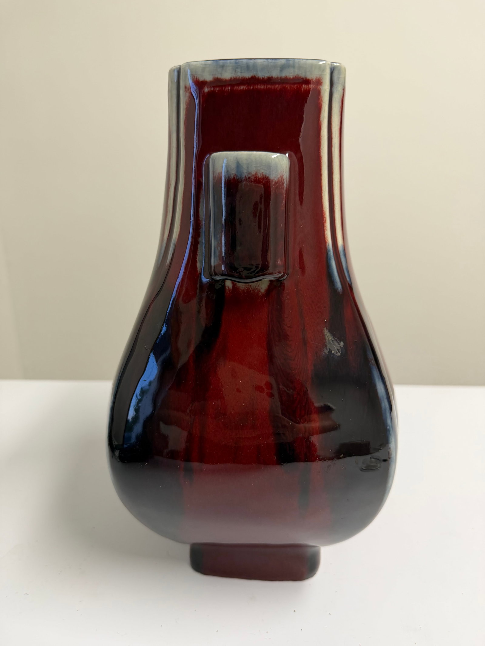 Chinese red glazed OX BLOOD BOEUF porcelain GU vase - 2