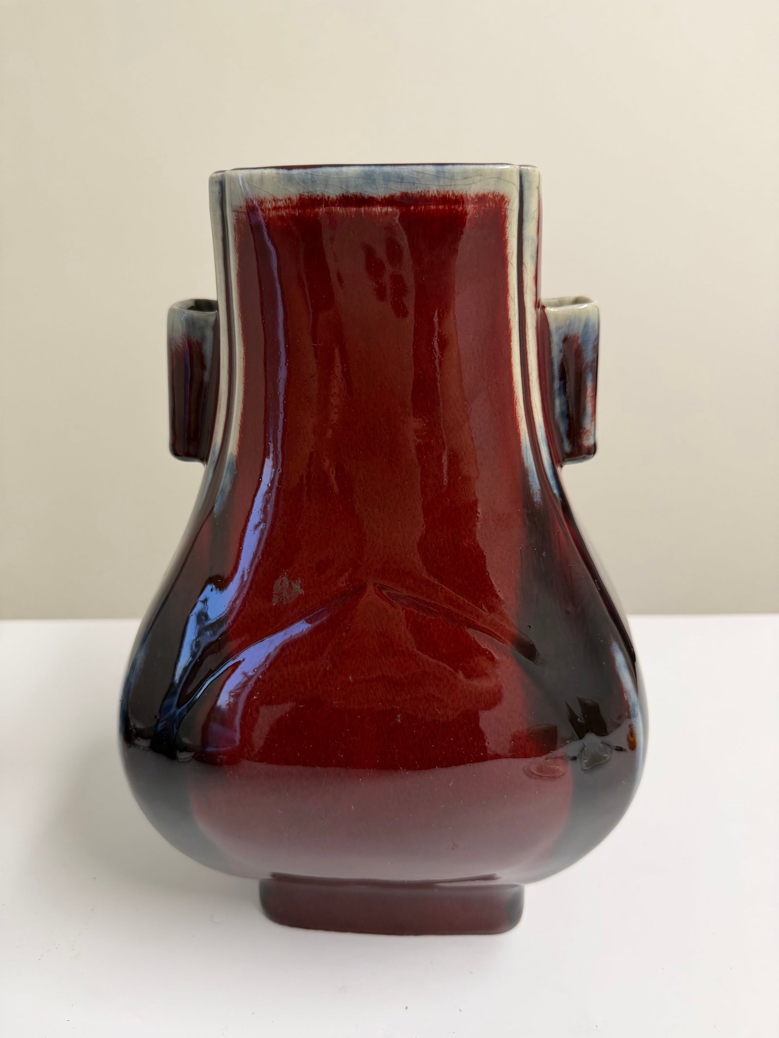 Chinese red glazed OX BLOOD BOEUF porcelain GU vase - 3