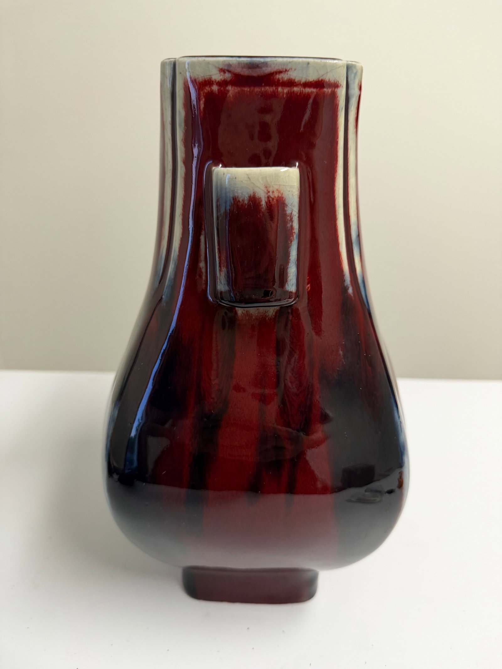 Chinese red glazed OX BLOOD BOEUF porcelain GU vase - 4
