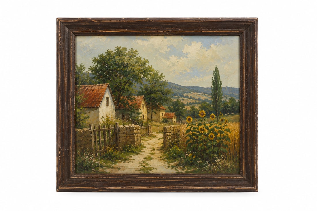 AMERICAN OIL PAINTING framed: Dimension: 11.5x14.5 inch, please note Due to manual measurement, dimensions may vary. Condition: Good used condition, please note buyers are obligated to come to the site to inspect the condition
