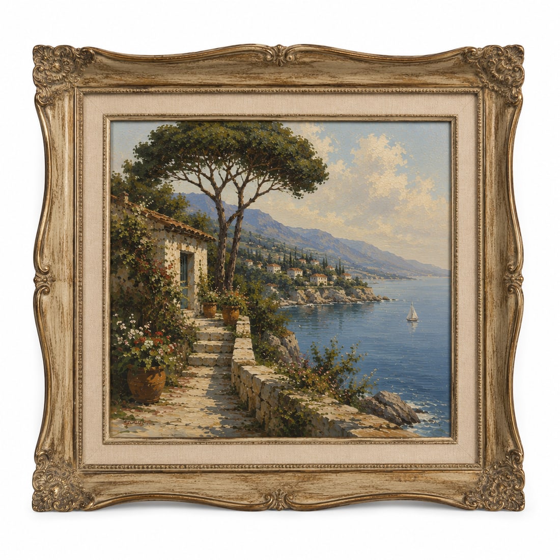 Vintage Oil Painting Framed: Dimension: 12x15.5 inch, please note Due to manual measurement, dimensions may vary. Condition: Good used condition, please note buyers are obligated to come to the site to inspect the condition and
