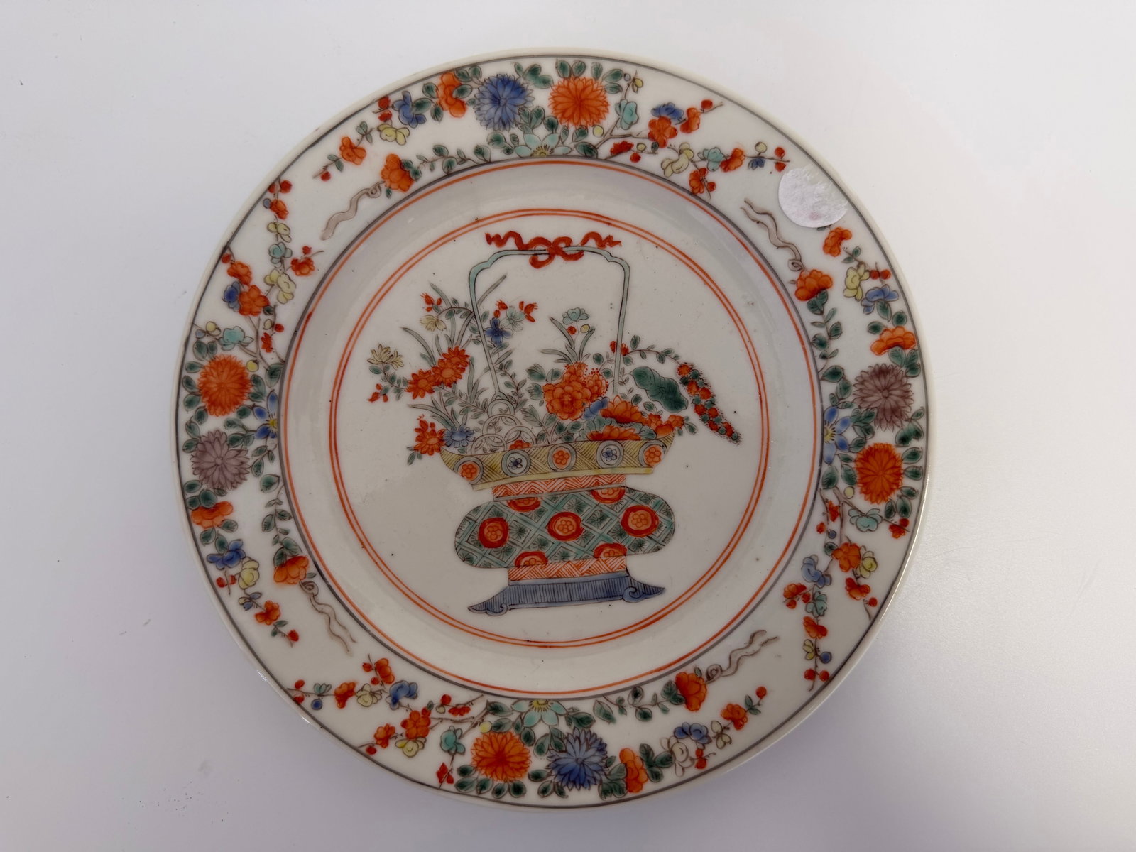Chinese enamel famille rose flowers porcelain plate (1 of 4)