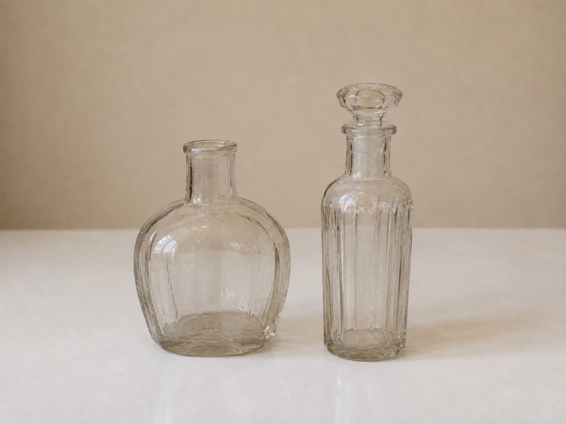 Set of 2 Vintage glass small bottles (1 of 1)