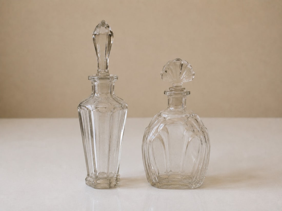 Set of 2 Vintage Glass Decanters (1 of 1)