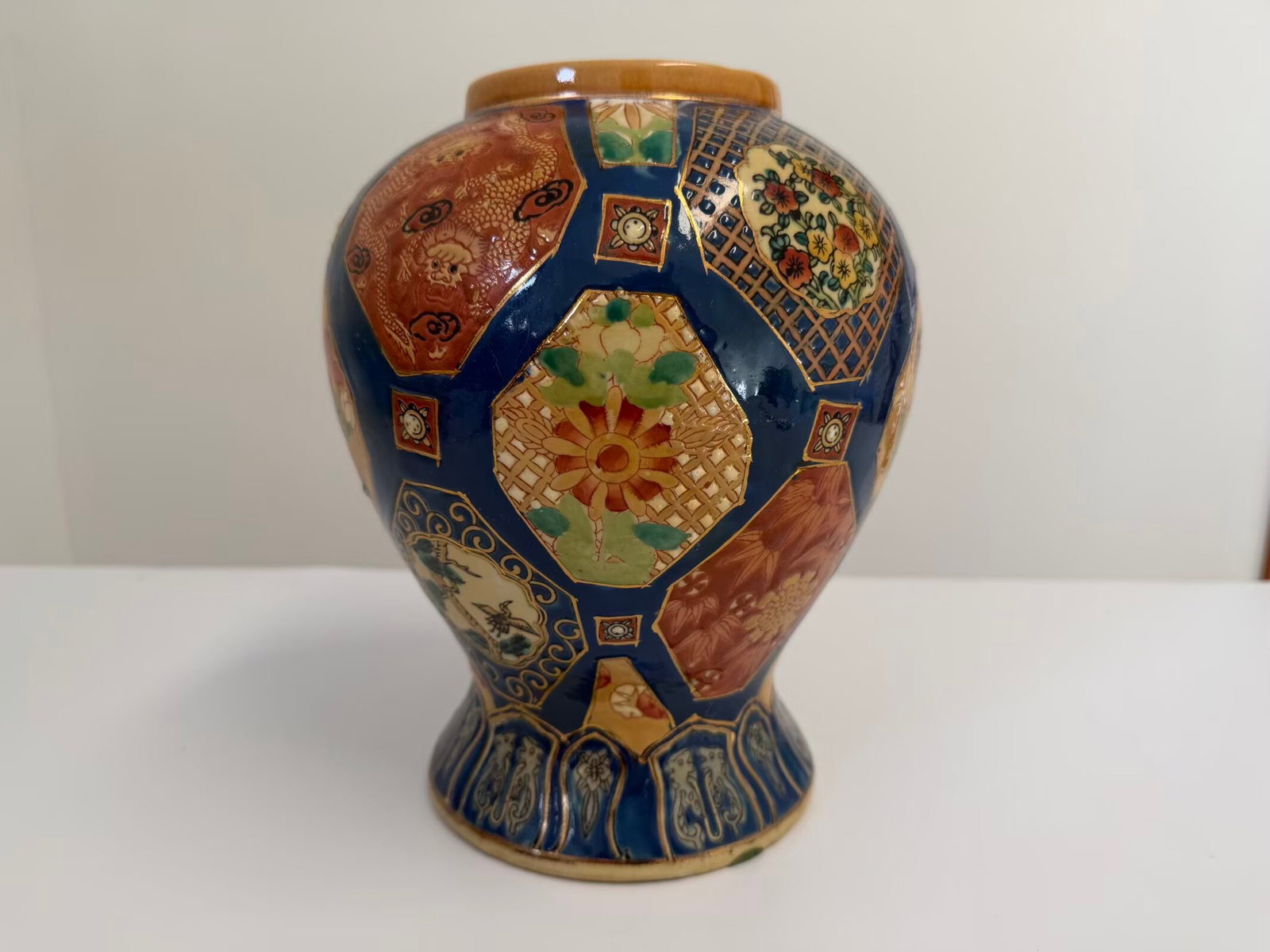 Japanese enamel famille rose porcelain vase (1 of 5)