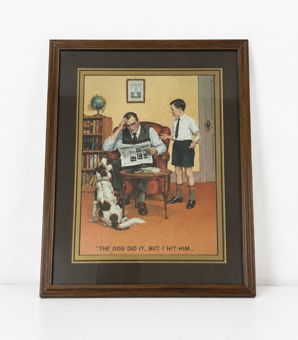 Vintage Framed Illustration: Dimension: 15 inches , please note Due to manual measurement, dimensions may vary. Condition: Good used condition, please note buyers are obligated to come to the site to inspect the condition and det