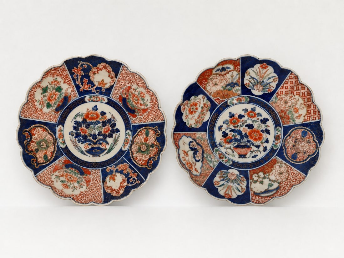 Pair of Japanese Imari Porcelain Plates (1 of 2)