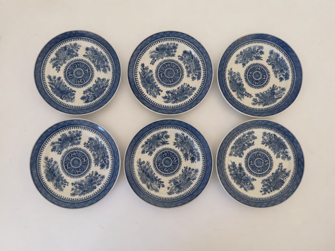 Set of 6 Chinese blue and white porcelain plates (1 of 2)