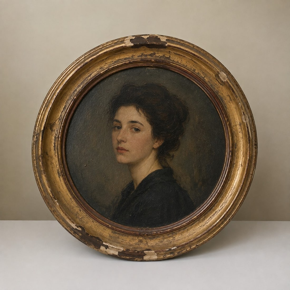 Women Portrait Oil Painting: Dimension: 15 inches , please note Due to manual measurement, dimensions may vary. Condition: Good used condition, please note buyers are obligated to come to the site to inspect the condition and det