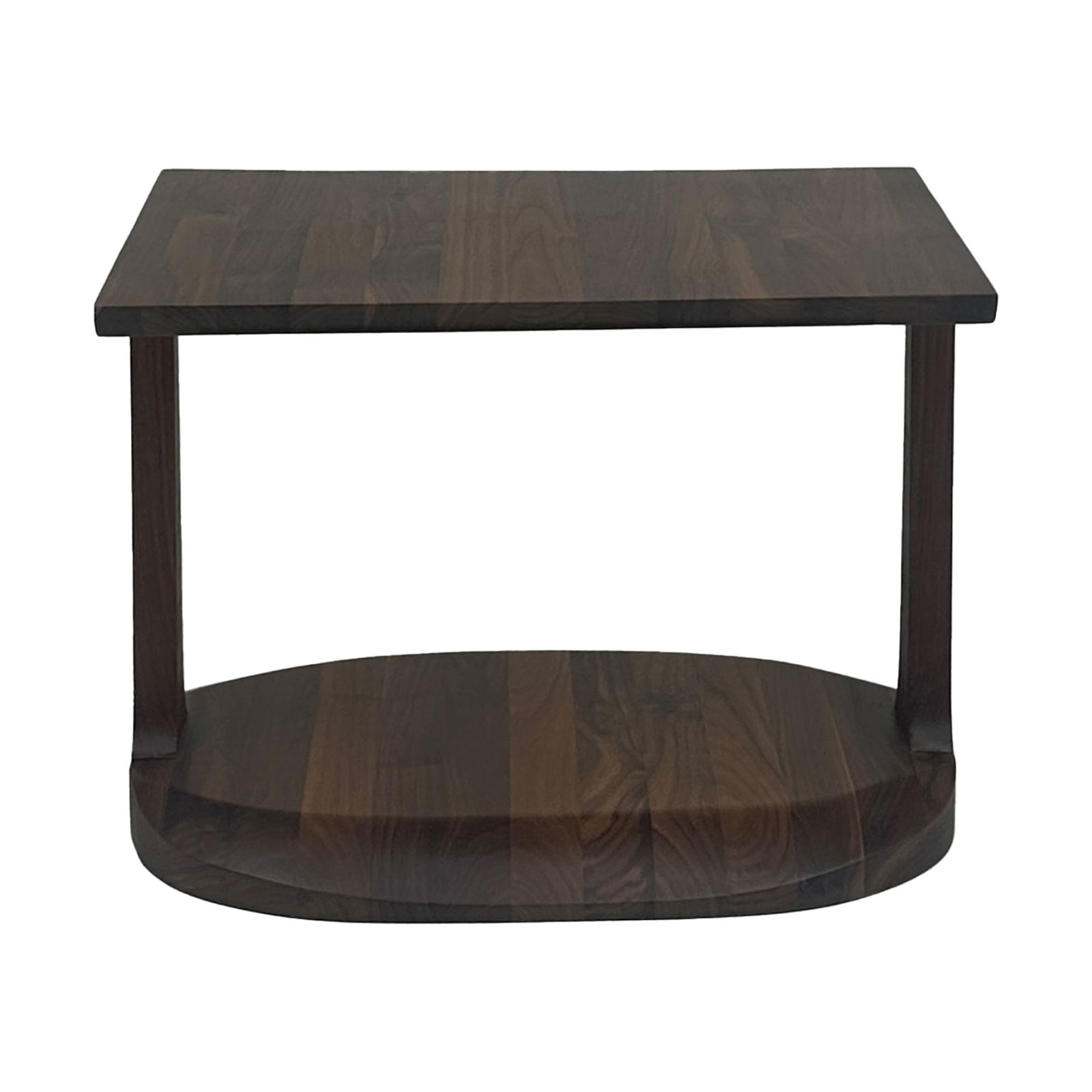 Mid-Century Modern Solid Walnut Side Table with Open Shelf – American Walnut (1 of 5)