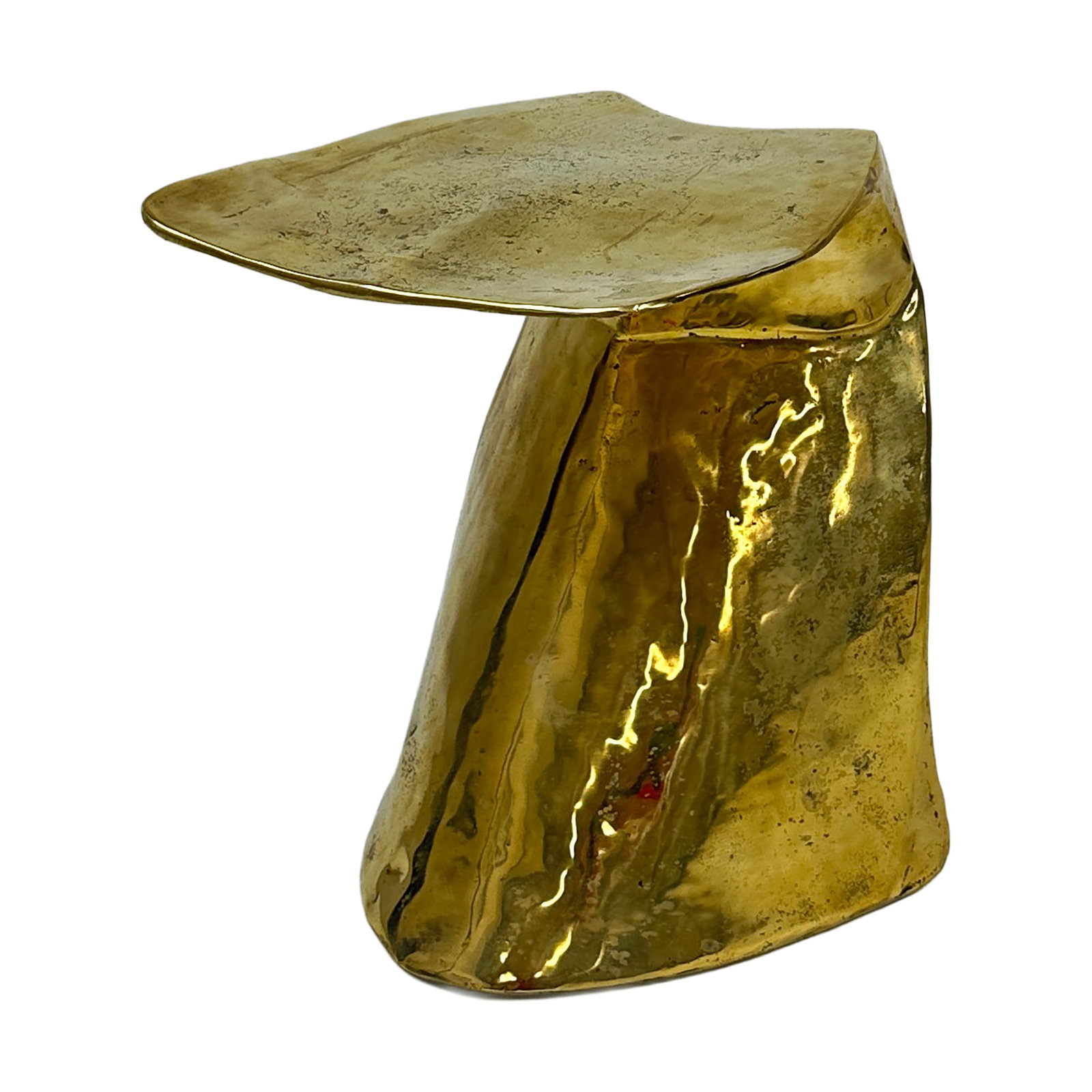 Abba Sculptural Solid Brass Stool - 2