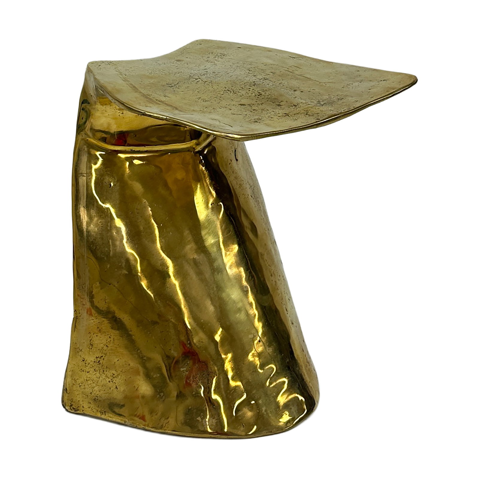 Abba Sculptural Solid Brass Stool - 3