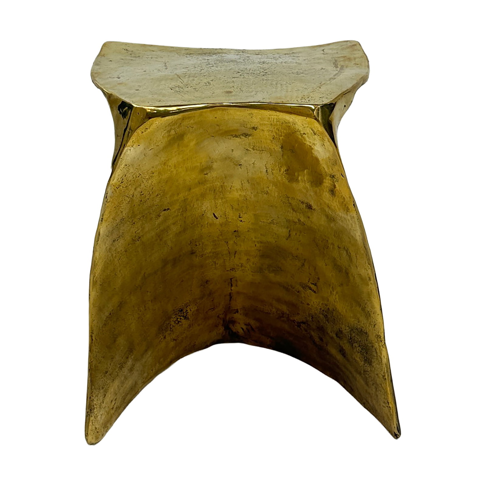 Abba Sculptural Solid Brass Stool - 4